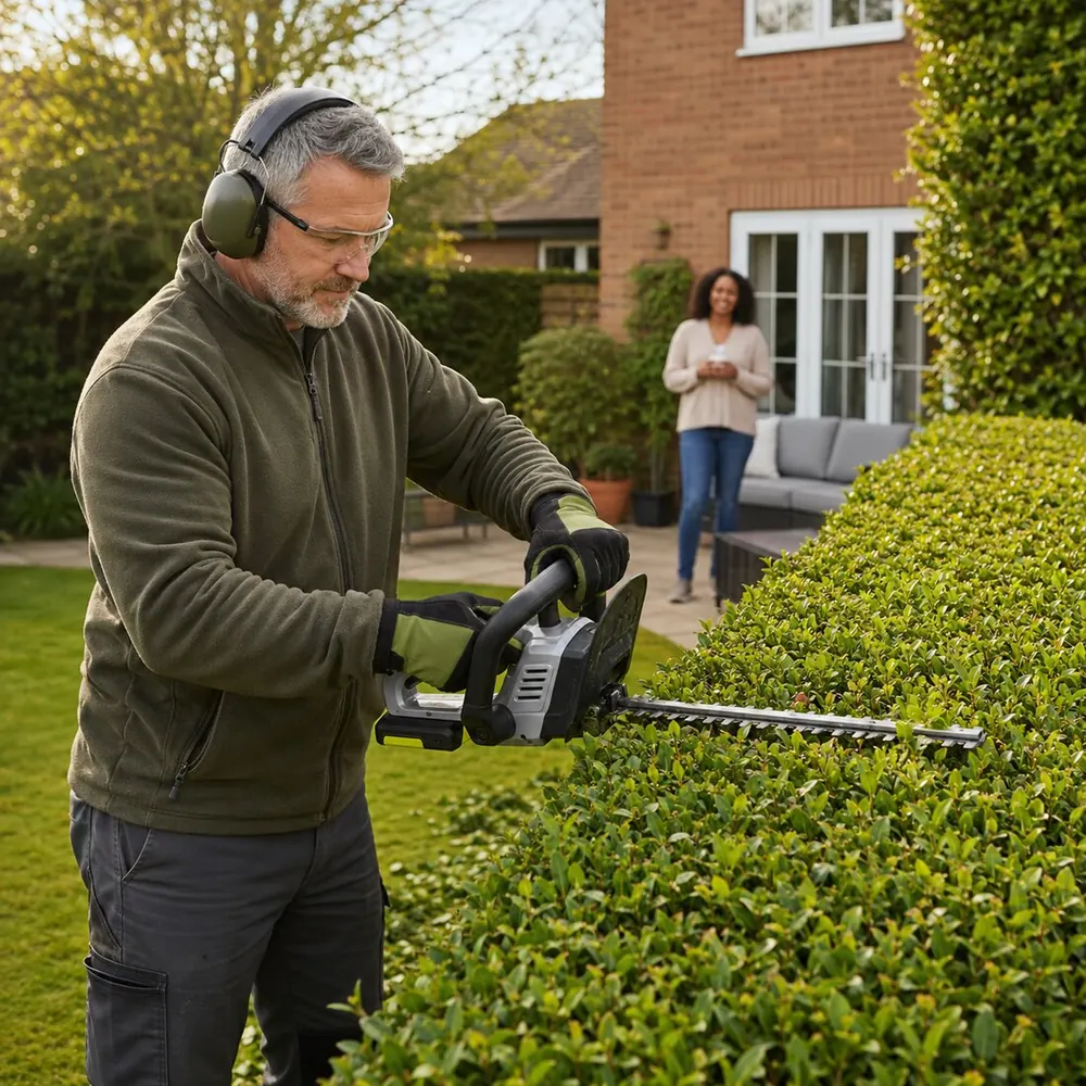 Mobile gardener arriving at a customer home after the appointment was booked online