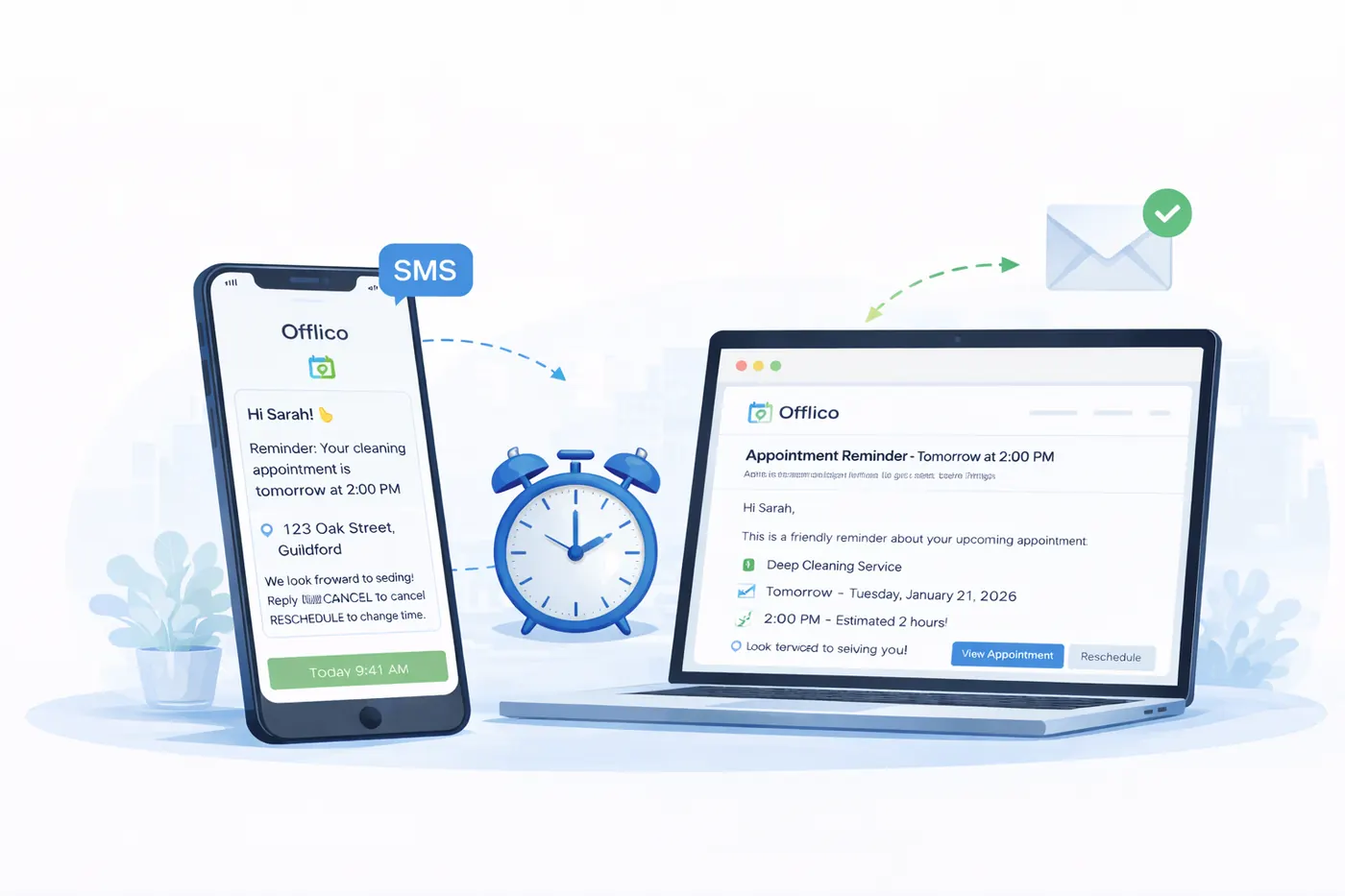 Automated reminders linked to appointment workflow