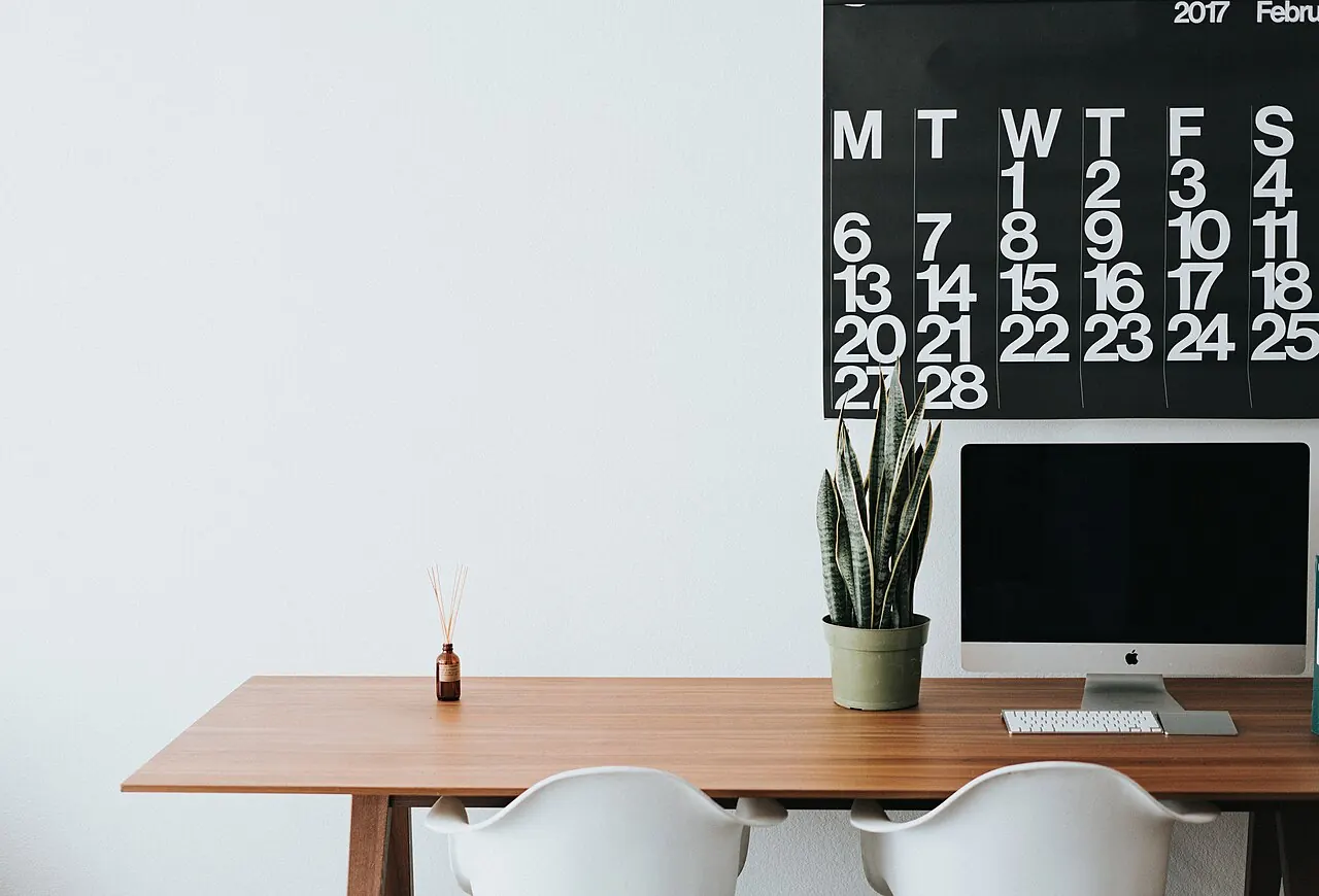 Clean minimalist work area representing a completed cleaning appointment