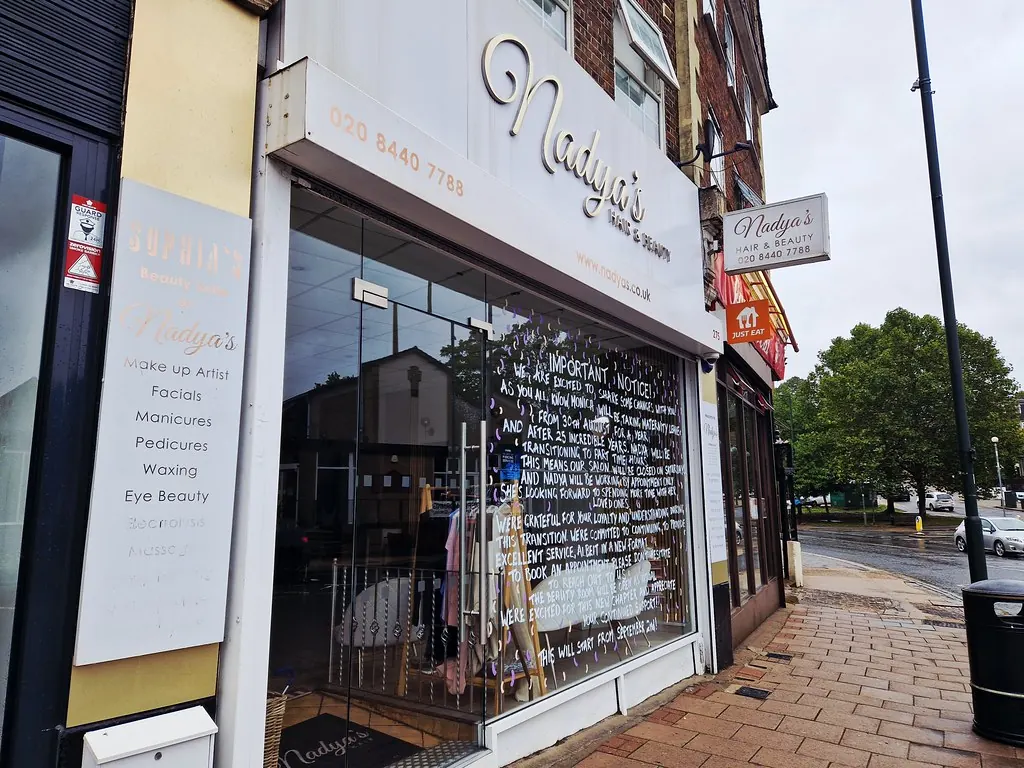 A real hair business storefront in East Barnet Village