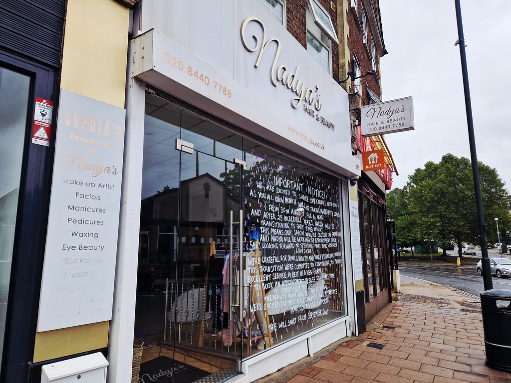 A real hair business storefront in East Barnet Village