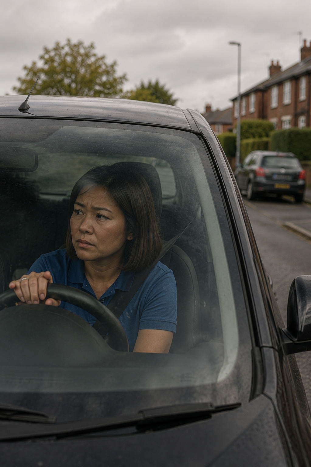 Mileage notes, visit route map and receipts spread across a cleaner desk