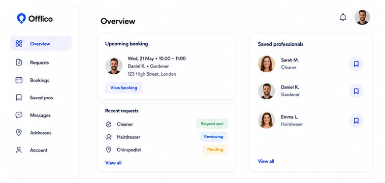 Find local mobile professionals. Manage your bookings.