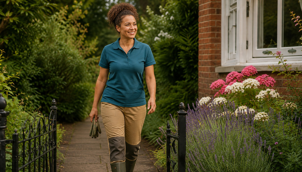 Gardener arriving at a client home for a gardening appointment