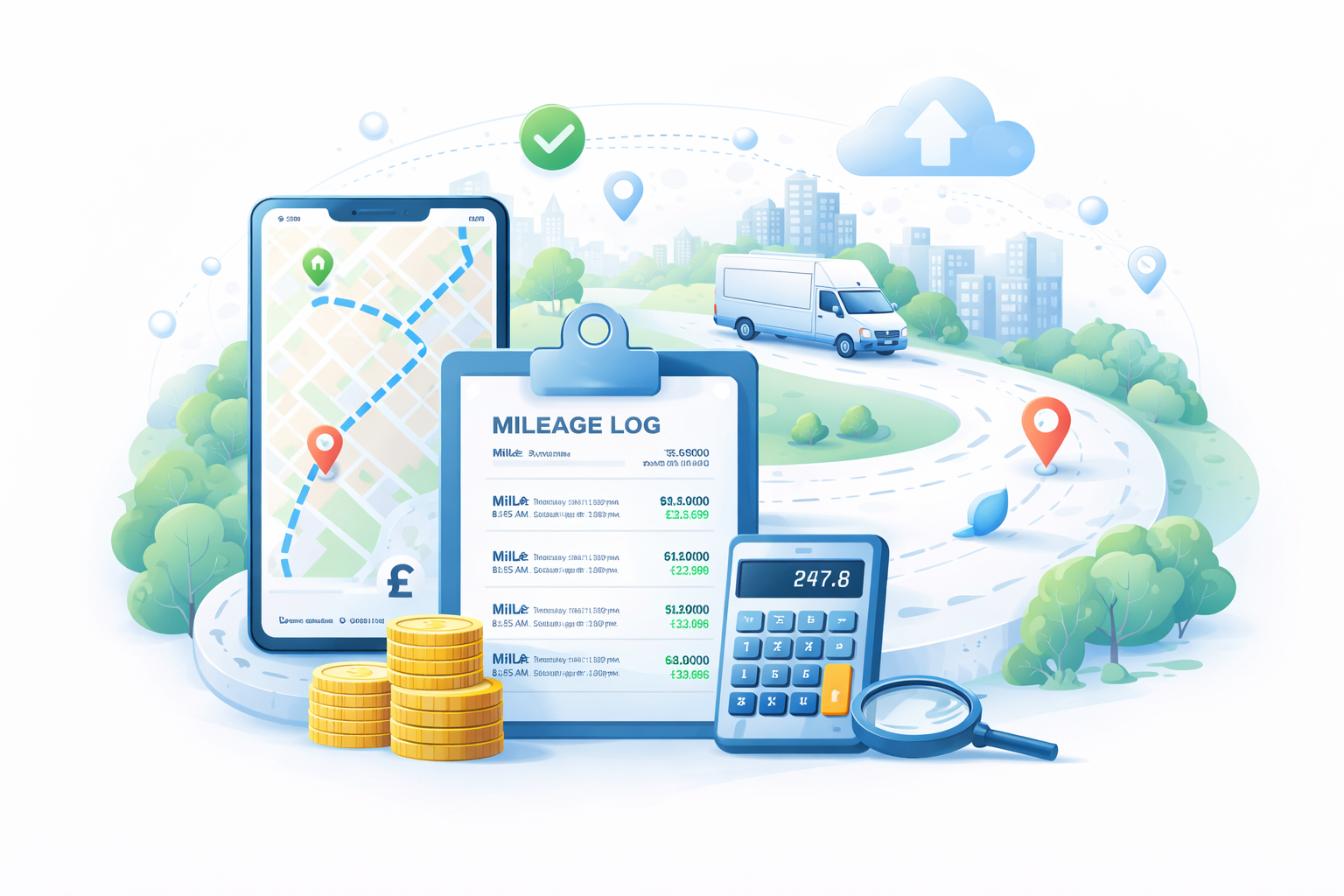 Automatic mileage and route logging inside Offlico